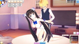 3D Hentaigame - licking hestia pussy and fuck her from behind