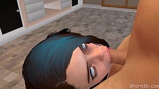 3D Porn Anime Hentai Busty Teen Deepthroat and Handjob