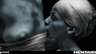 Real Life Hentai - Blue Alien girls have fun - Anal and milking