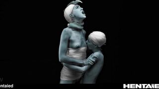 Real Life Hentai - Blue Alien girls have fun - Anal and milking