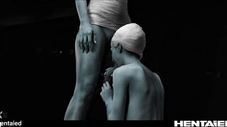 Real Life Hentai - Blue Alien girls have fun - Anal and milking