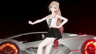 HENTAI MMD DANCE FRONT CAR 3D UNDRESS PONYTAIL LONGHAIR GREEN EYES COLOR EDIT SMIXIX ️