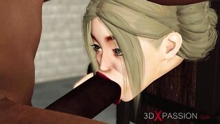 Cuffed slutty girl in restraints gets fucked rough by BBC