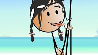 Cartoon Hot Stick Girl Fucking with a Small Dick – Sexy Stick Man at Nude Beach