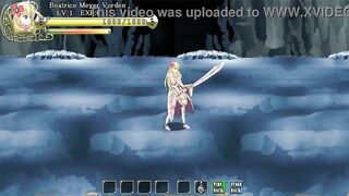 Blonde knight lady having sex with monsters men in new hentai gameplay