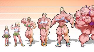 30 Days of Female Muscle Growth Animation – DUBBED – Giantess, Muscles, Massive Boobs, giant bicep flex