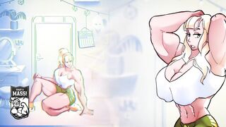 30 Days of Female Muscle Growth Animation – DUBBED – Giantess, Muscles, Massive Boobs, giant bicep flex