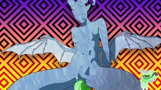 MONSTER GIRL RIDING GREEN DILDO – ANIMATED LOOP