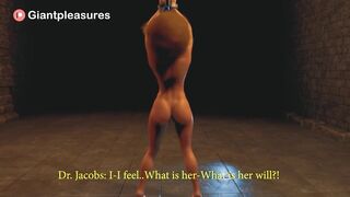 Mad Scientist Causes Woman Breast, Ass, and Muscle Expansion