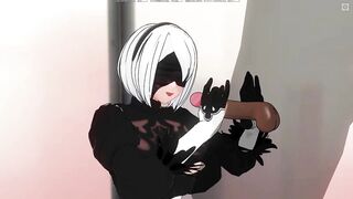 3D HENTAI 2B jerks off your cock gently