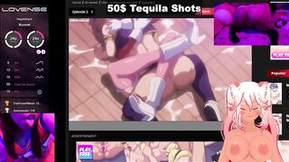 LEWD VTUBER CUMS WHILE WATCHING HENTAI WITH A BUTT PLUG AND LUSH IN HER!!! ll FANSLY : MIZZPEACHY