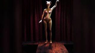 A beautiful catgirl is dancing in the club, 3D hentai animation, erotic movie. Nekomimi, nekomusu.