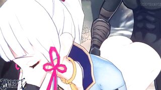 Genshin Impact Ayaka threesome with Hilichurls
