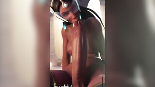 Futanari Pharah self Fellatio