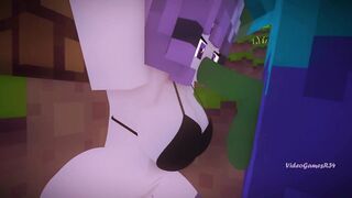 Minecraft Porn Zombie fucks girl relaxing under a tree