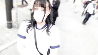 I went running in Ikebukuro with no bra, big tits gym clothes and bloomers and wearing a toy.