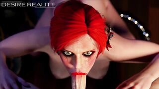 Triss Merigold The best Blowjob from The Hottest Sorceress (The Witcher XXX) (3D HENTAI PORN, Blowjob) by Desire Reality