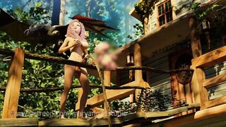 Sexy Futanari Cassie pissing in the forest and singing the funny song Disney