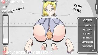 Hole House Game - Android 18 Stuck In Wall And Creampied