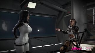 Scifi futa babes having threesome sex in a 3d animation by Rikolo