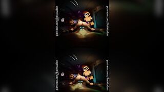 Step Aunt Cass (Big Hero 6, Baymax) rides your cock while Helen Parr (Elastigirl) expands her boobs