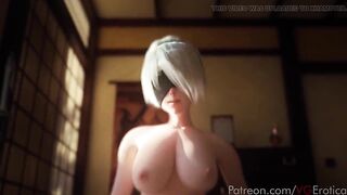 NieR:Automata 3D porn: 2B Riding Cowgirl