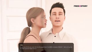 No More Money adult sex game - kissing scenes with Lisa - adult Visual Novel