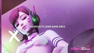 Famous Game Girls Gives Hot Blowjob in a 3D Animation Compilation by Vulpeculy