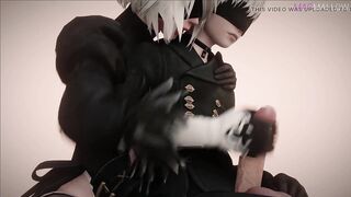 NieR Automata - 2B DULCE PLACER SEXUAL (3D HENTAI PORN, HANDJOB, BIG DICK) by MagMallow