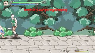 Blonde princess has sex with men in Iris in wonderland hentai gameplay