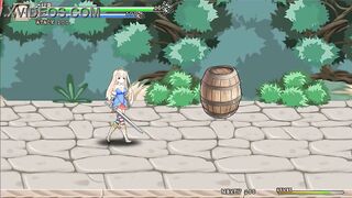 Blonde princess has sex with men in Iris in wonderland hentai gameplay