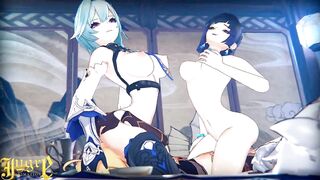 Threesome with Yelan and Eula from Genshin Impact