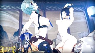 Threesome with Yelan and Eula from Genshin Impact