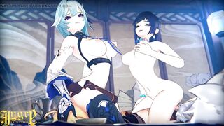 Threesome with Yelan and Eula from Genshin Impact