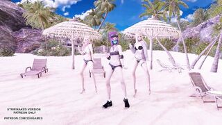 MMD Brave Girls - Chi Mat Ba Ram Ahri Kaisa Seraphine KDA Sexy Hot Dance League of legends Hentai