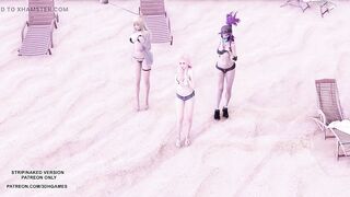 MMD Brave Girls - Chi Mat Ba Ram Ahri Kaisa Seraphine KDA Sexy Hot Dance League of legends Hentai