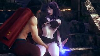 Morgana lol cosplay having sex with a man hentai gameplay