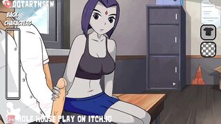 Raven Gives Handjob With Cumshot On Her Body - Hole House