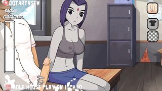 Raven Gives Handjob With Cumshot On Her Body - Hole House