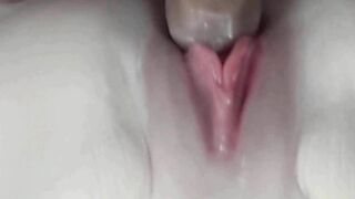 ASMR Fucking hard with Plug Posture opens my vagina and fills it with Semen