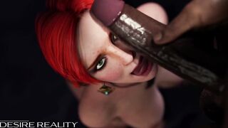 The Witcher Triss jugando con una enorme polla negra - Hentai Sin Censura (Hot MILF, Creampie) by Desire Reality