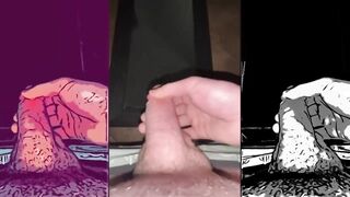 Comic Cumshot: shooting a big load with the comic filter