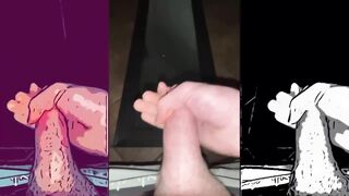 Comic Cumshot: shooting a big load with the comic filter