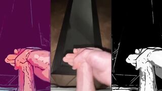 Comic Cumshot: shooting a big load with the comic filter