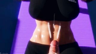 Cumming All Over Pharahs Perfect Abs