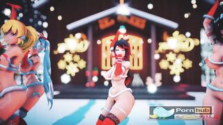mmd r18 ITZY WANNABE Ruby Weiss Blake Yang Nora Bikini Santa Outfit 3d hentai