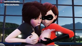 Step Aunt Cass and Helen Parr Hard Rough Sex - Elastigirl Anal Double Penetration (Anal Creampie, Hard Anal Sex) by Save