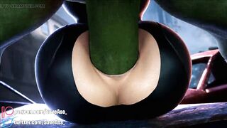 Hulk fucking Natasha's delicious round ass - 3D HENTAI UNCENSORED (Huge Monster Cock Anal, Rough Anal) by SaveAss