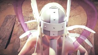 Angewomon Deepthroat Blowjob : Digimon Hentai Parody