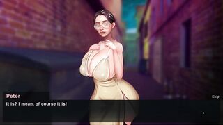 Taffy Tales [UberPie] a girl in a chic dress and big breasts makes a blowjob in a dirty alley